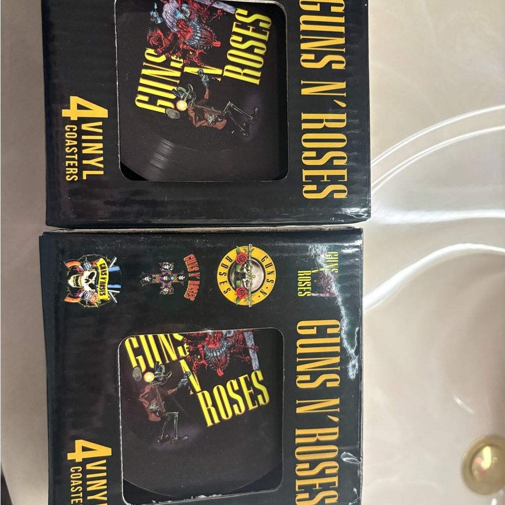 Vinyl Coasters Set - Black